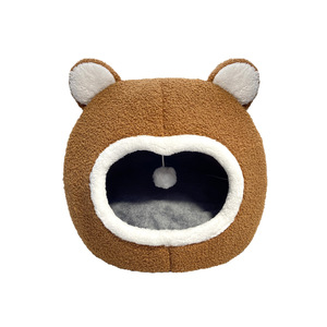 Cama para Mascotas con Diseño de Oso Adorable, Casa para Perros y Gatos, Nido Suave, Cueva Cálida Semicerrada, Cama de Felpa para Gatos en Invierno - Product Image 5