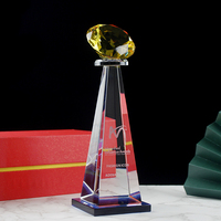 Trofeo de Cristal con Diamantes de Colores Personalizado, Recuerdo Artesanal de Cristal, Premios para Eventos Deportivos, Decoración para el Hogar, 29 cm