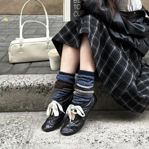 Zapatos planos de ballet vintage para mujer con cierre de correa cosida, parte superior de cuero genuino, suela delgada hueca, deportivos, de boca baja, de una sola pieza - Product Image 4