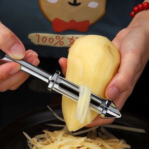 Éplucheur multifonctionnel en acier inoxydable 3 en 1 pour pommes de terre, fruits, melons, outil de cuisine - Product Image 4