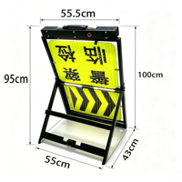 Panneau d'inspection de véhicule portable en aluminium, panneau d'avertissement routier pliable à LED, haute visibilité, réfléchissant, IP66