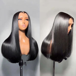 Perruque frontale en dentelle HD sans colle, cheveux humains vietnamiens bruts ultra-lisses, cuticules alignées, pré-épilée, <span class=keywords><strong>super</strong></span> double drawn - Product Image 3