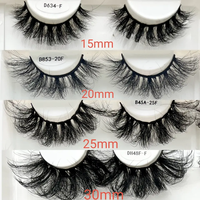 Faux Cils en Vison de 25 mm Volumineux, Cils en Vison 3D de 20 mm en Gros, Faux Cils Vegan 3D Aspect Extensions de Cils Effet Piquant