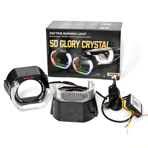 <span class=keywords><strong>5D</strong></span> Angel Eyes Devil Eye Acrílico LED Luces de circulación diurna Lente colorida 12V 1000 lúmenes para automóviles con luces de marquesina de dirección - Product Image 5