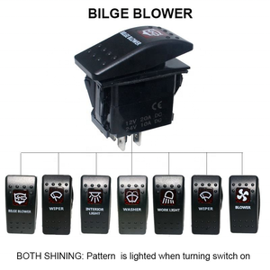 Denizcilik IP65 Su Geçirmez Lazer İşlemeli 24V 20A Açma/Kapama SPST 5 PIN LED Işıklı Çubuklu Aydınlatmalı Carling Bus Rocker Anahtarları - Product Image 3