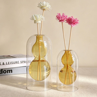 Diffuseur d'huiles essentielles en verre vide, double couche, en forme de gourde, style nordique minimaliste, pour décoration intérieure