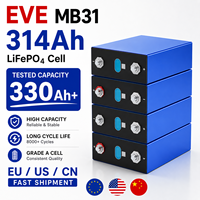 Cellules de batterie prismatiques LiFePO4 EVE MB31 314Ah 3.2V Grade A, 8000 cycles, pour pack de batteries de stockage solaire ESS, fournisseur en gros
