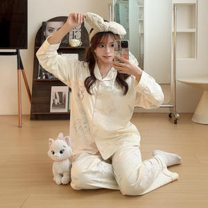 Pijamas de Primavera y Otoño para Mujer, Diseño de Gato <span class=keywords><strong>Mary</strong></span>, Manga Larga, Casual, Lindo, Ropa de Casa de Dibujos Animados, OEM - Product Image 4