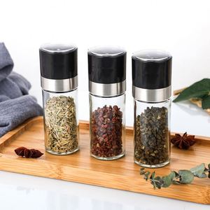 Wholesale 3oz <b>Mini</b> Ceramic Hand <b>Grinder</b> Jar 100ml Manual Glass Spice and Salt Pepper Mill <b>Grinder</b> Round Bottle for Kitchen Use - Product Image 6