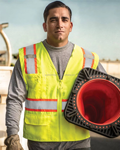 Gilet de sécurité compact en polyester et Oxford Veste de travail adaptée aux poches Vêtements de sécurité réfléchissants avec fonction de taille supérieure - Product Image 5