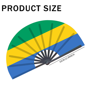Abanicos Plegables de Bambú con la Bandera del Gabón al por Mayor, Abanico de Mano para Carnaval, Boda, Festival, Fiesta, Agencia de Viajes - Product Image 2
