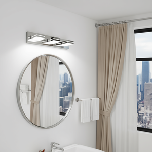 Modern <b>Chrome</b> LED Bathroom Vanity <b>Light</b> 3-<b>Light</b> <b>Wall</b> Sconce Energy Efficient Easy Install Warm White 3500K IP44 - Product Image 2