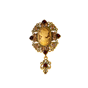 <span class=keywords><strong>Broche</strong></span> médiévale vintage plaquée <span class=keywords><strong>or</strong></span> antique avec <span class=keywords><strong>camée</strong></span> en relief et diamants incrustés pour mariage ou soirée - Product Image 6