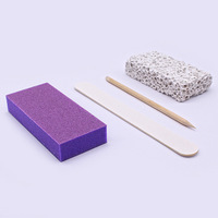 Kit de manucure et pédicure jetable, personnalisable, portable, avec lime à ongles et repousse-cuticules