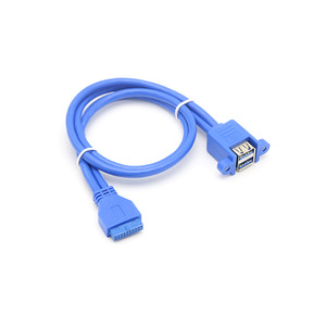 20 Pin Motherboard To Dual Usb 3.0 Extension Cable With Ear Bracket <b>Copper</b> Wire High Pressure Injection Molding - Product Image 2