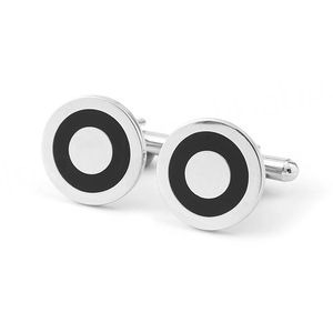 Mancuernillas de Esmalte Negro de Alta Calidad, Redondas, de Lujo Discreto, para Banquetes de Negocios y Camisas de Estilo Francés - Product Image 3