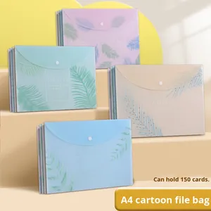 A4 <span class=keywords><strong>sac</strong></span> de documents de dessin animé mignon pour étudiant avec bouton-pression <span class=keywords><strong>sac</strong></span> de papier de test épaissi de bureau d'archives de stockage simple en PP - Product Image 6