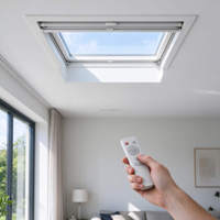 Véranda moderne en aluminium avec ventilation automatique par puits de lumière, salle de patio en verre avec capteur de pluie pour la maison