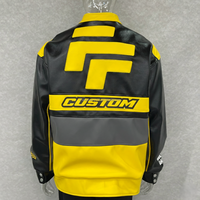 Veste d'hiver personnalisée en tissu avec patch brodé, impression personnalisée de logo, panneaux de couleur, design et travail de logo, veste en cuir pour homme