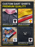 Camisetas de Dardos Sublimadas Personalizadas, Jersey de Dardos para Equipo, Poliéster Transpirable, MOQ de 10 Piezas, Diseño Gratuito