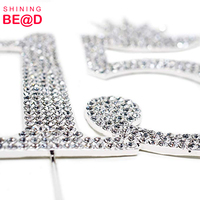 Couronne de princesse en strass plaquée argent numéro 15 pour gâteau de Quinceañera, monogramme pour fête de 15 ans