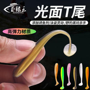 เหยื่อปลอมแบบนิ่ม JQWASROIWQ95 ชนิดลอยน้ำ หางรูปตัว T สำหรับตกปลาแบส มี 4 สี ตีไกล รูปทรงเหมือนหนอนจริง - Product Image 2