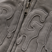 Sweat à capuche zippé épais pour homme, en molleton délavé, style streetwear ample et oversize, avec patchwork d'étoiles effet usé