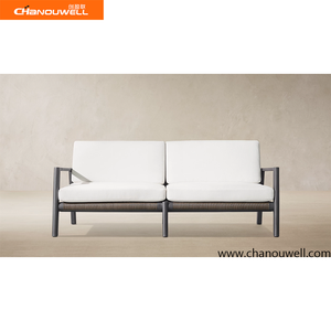 <span class=keywords><strong>Canapé</strong></span> d'extérieur <span class=keywords><strong>2</strong></span> <span class=keywords><strong>places</strong></span> de luxe léger de style Mid-Century, structure en aluminium thermolaqué, <span class=keywords><strong>canapé</strong></span> de patio en <span class=keywords><strong>osier</strong></span> résistant aux intempéries pour villa et hôtel - Product Image 3