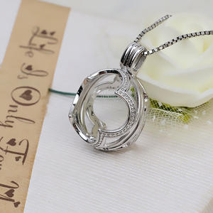 Colgante de Plata S925 con Forma de Globo Terráqueo y 12-13 Cajas para Perlas DIY, Accesorios de Soporte Vacíos, Moderno 2694 para Joyería Femenina - Product Image 2