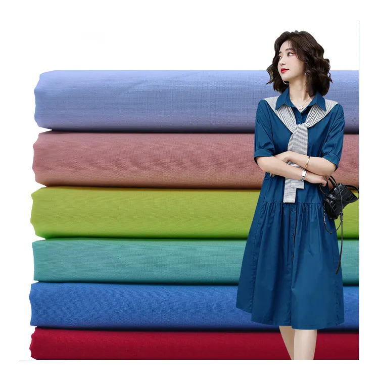 40 peças de tecido de popeline para camisa masculina de alta densidade, imitação oblíqua fashion Tencel 140gsm 100% algodão