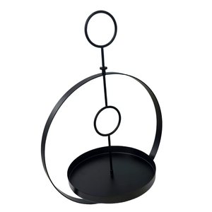 Mangeoire à oiseaux ronde en métal noir durable à suspendre pour jardin, place publique, utilisation en extérieur - Product Image 2