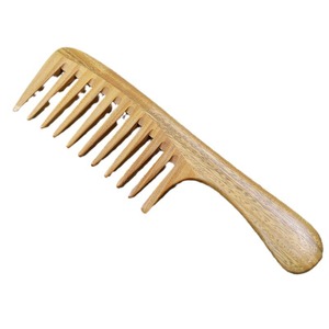Peigne à dents larges en bois de santal, grande taille, pour massage et coiffage, usage domestique - Product Image 5