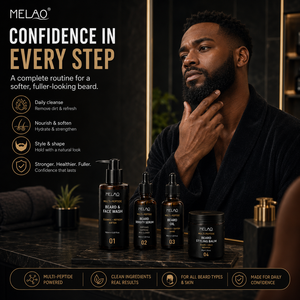 ชุดดูแลเครา MELAO มัลติ-เปปไทด์ เบิร์ด บาล์ม ออยล์ เซรั่ม โฟมล้างหน้า สำหรับการดูแลประจำวัน ช่วยเพิ่มความหนาและบำรุงสำหรับผู้ชาย - Product Image 1