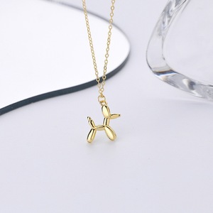 Collar con Colgante de Perro Globo, Divertido y Elegante, Regalo <span class=keywords><strong>para</strong></span> Amantes de los Animales, Collar de Acero Inoxidable Chapado en Oro de 18K - Product Image 2