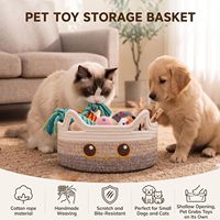 Cesta Organizadora Decorativa de Algodão com Orelhas de Gato, Cesto de Armazenamento para Mesa, Brinquedos, Pequenos Itens e Organização Doméstica