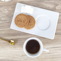 Ensemble de tasses et sous-tasses en porcelaine blanche, vendu avec assiette à biscuit, en céramique, vente en gros,