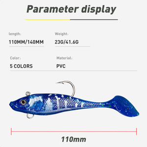 Leurre souple de pêche pré-monté avec lame rotative 7g 23g 41.6g pour eau salée et eau douce, idéal pour le bar, le brochet et la perche. - Product Image 2
