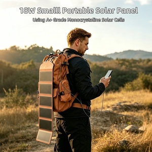 Panel Solar Portátil de 18W y 6 Pliegues con Doble Puerto USB, Cargador Solar de Emergencia para Teléfono, Batería, Ventilador Pequeño, Luz de Camping - Product Image 2