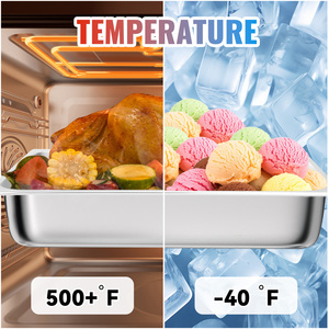 Juego de 4 Recipientes Apilables de Acero Inoxidable con Recubrimiento en Polvo de Grado Alimenticio, de Alta Resistencia, Capacidad de 3.43 Galones, para Cocina de Buffet - Product Image 4