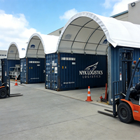 Abri Conteneur Extérieur à Montage Rapide, Toit en PVC, Auvent Robuste pour Stockage de Conteneurs Maritimes, Stationnement de Voitures et Garage