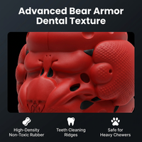 Juguete Masticable Personalizado Ecológico de Goma para Aliviar el Aburrimiento, con Forma de Cabeza de Oso, Comedero Lento, Estimulación Mental, para Perros Medianos y Grandes