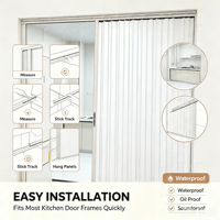 Porte accordéon moderne en PVC, installation sans perçage, étanche, pliante, coulissante, cloison intérieure pour salle de bain, cuisine, séparateur de pièce
