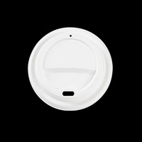 Couvercle de tasse à café biodégradable à usage unique en bagasse de canne à sucre Biosettings 80 mm, écologique, jetable, blanc/naturel pour le camping