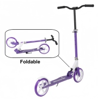 Trottinette pliable portable, réglable en hauteur, trottinette de ville équipée de roues en PU de 200 mm, frein à pied sécurisé
