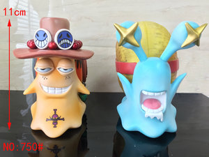 2 unids/set animación One Pieces <span class=keywords><strong>Den</strong></span> <span class=keywords><strong>Mushi</strong></span> Ace <span class=keywords><strong>Luffy</strong></span> figuras de acción de juguete colección modelo regalo adornos - Product Image 4