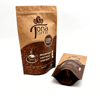 Sachets Doypack personnalisés imprimés sur mesure avec fermeture éclair, en plastique, en aluminium et en Mylar de qualité alimentaire pour poudre de café, fabriqués par le fabricant OEM