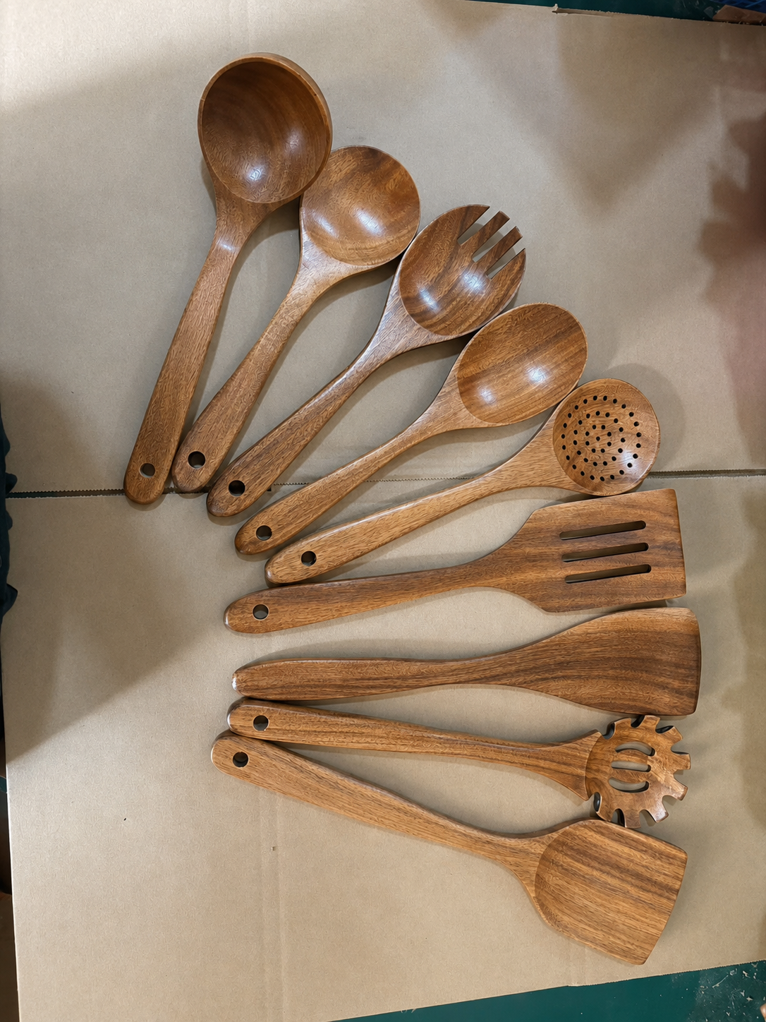 16Piece Natural Teak Wooden Utensils Set NonStick Cooking Spoons for Your Kitchen · image 5