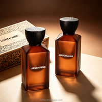 Flacon de parfum violet givré avec vaporisateur 50ml 100ml, bouchon en bois et boîte d'emballage blanche disponibles, échantillons gratuits disponibles