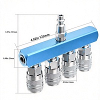 Nouveau raccord pneumatique américain de type droit, collecteur d'air à 4 voies, coupleur de distribution, prise mâle NPT 1/4 pouce, pour tuyau de compresseur