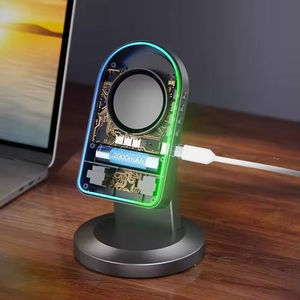 Trending New Portable Desktop Bracket Adjustable Foldable Phone <b>Stand</b> with Audio Wireless Speaker for Bed & Desk Use - Product Image 2